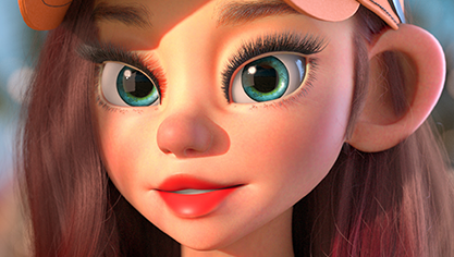 beach vibes stylized female character