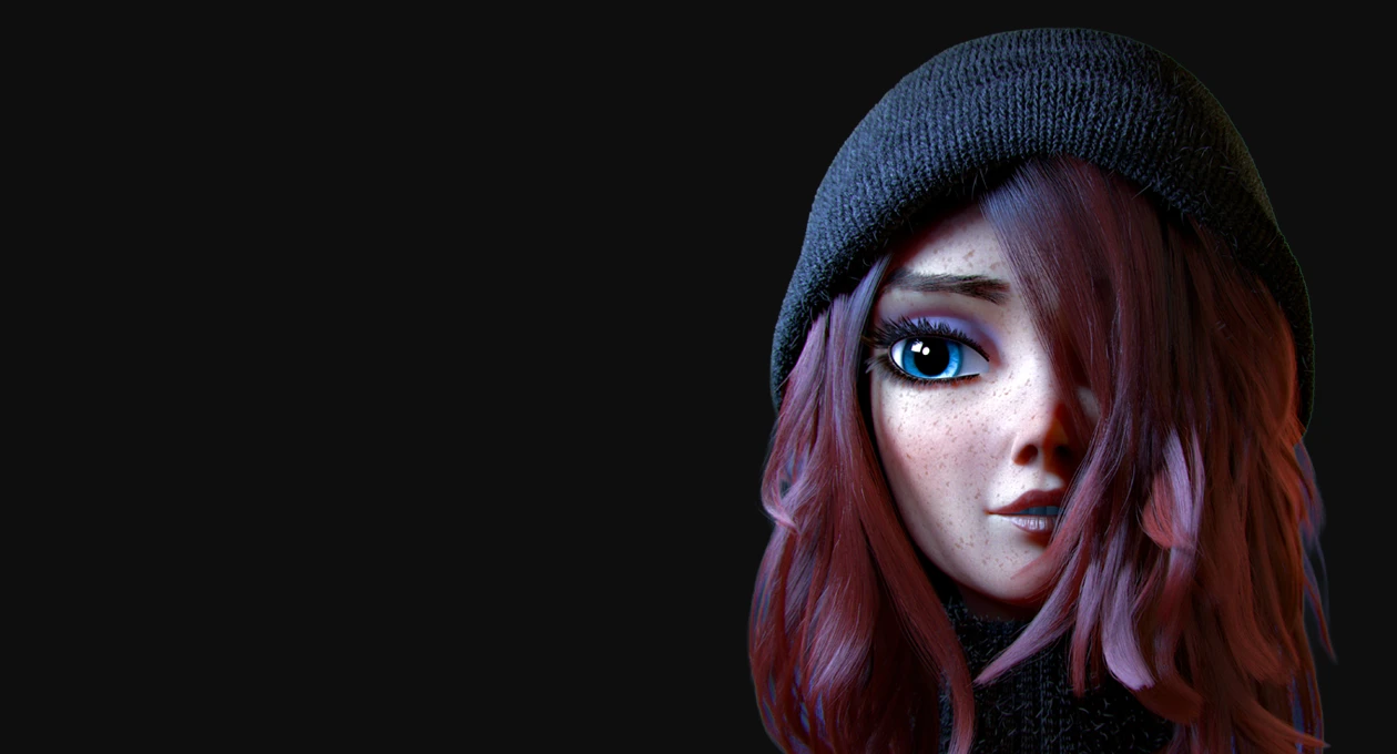 A 3D character rendered in cinematic lighting to showcase form