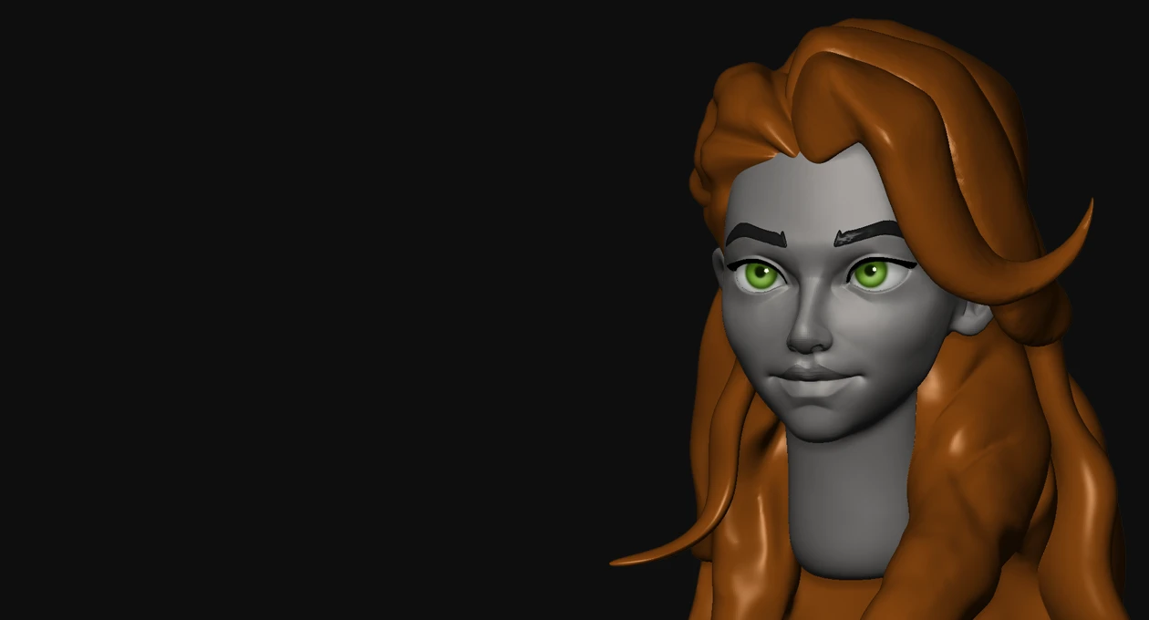 A highly detailed expressive 3D character sculpt