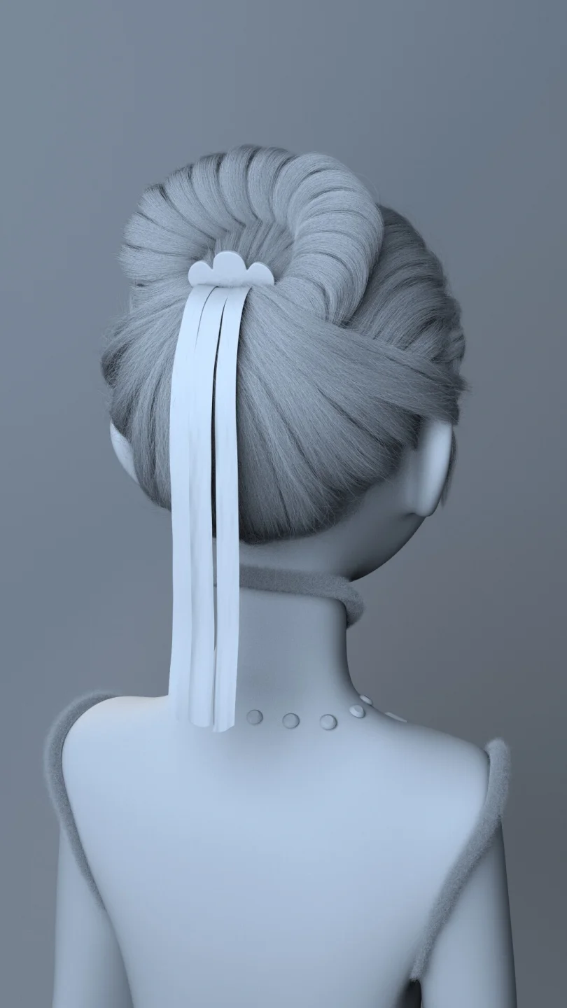 Anna's Hair - Maya, XGen, Redshift 3D Grooming Artist, Art Director 3D render breakdown 6