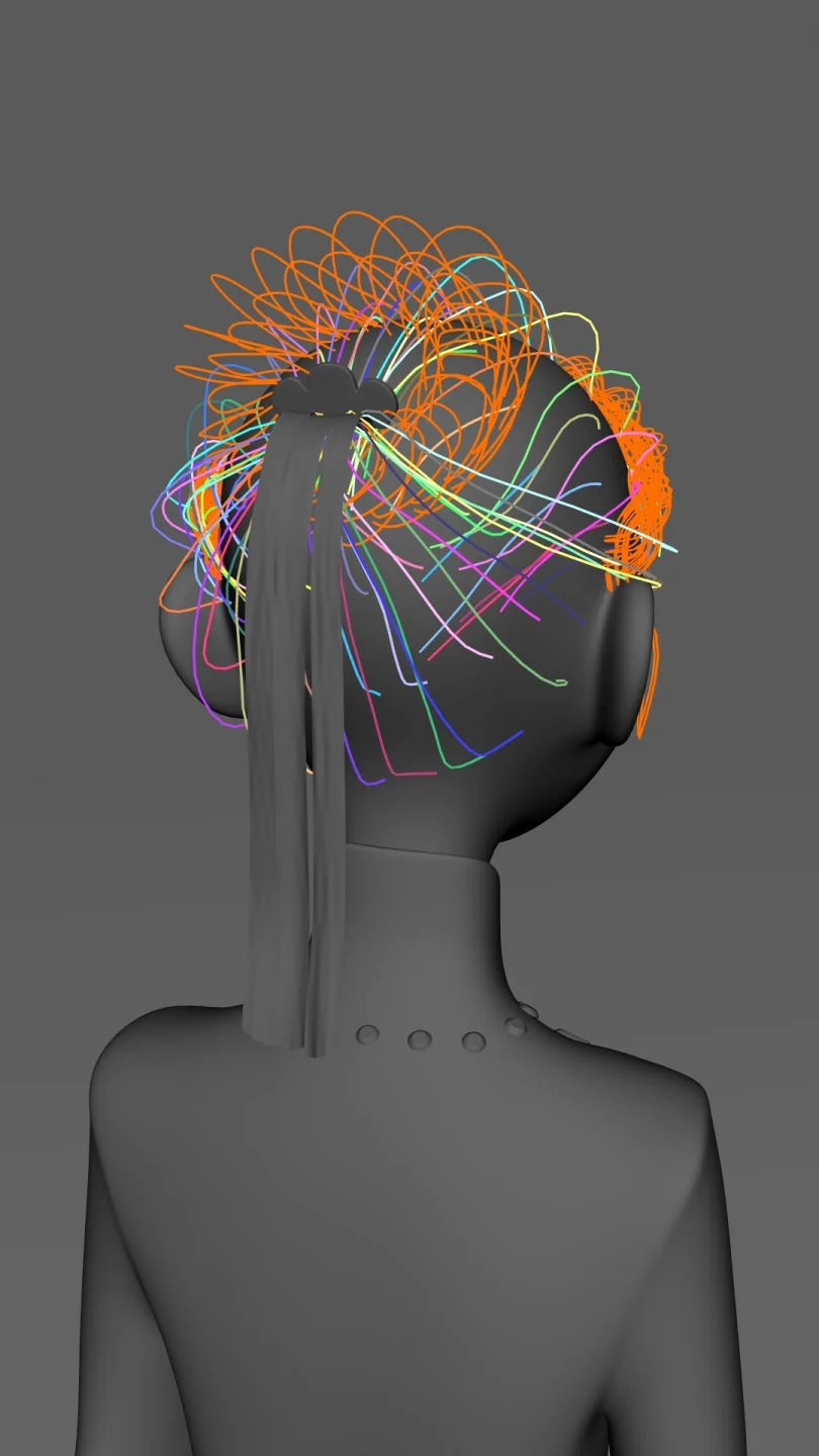 Anna's Hair - Maya, XGen, Redshift 3D Grooming Artist, Art Director 3D render breakdown 7
