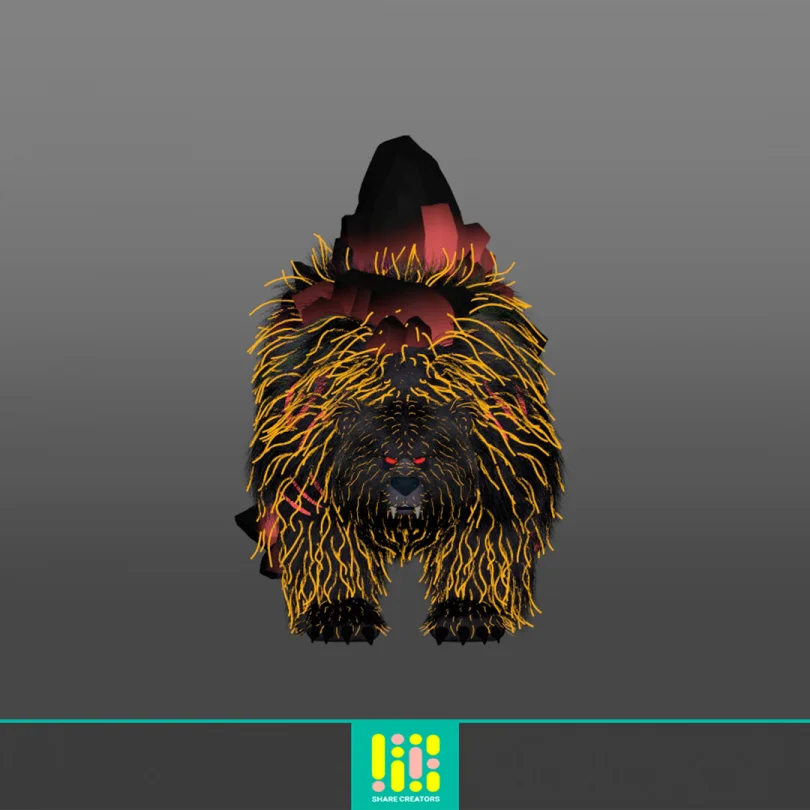 Call Of Dragons "Direbear" - Maya, XGen, Arnold 3D Grooming Artist, LookDev 3D render breakdown 11