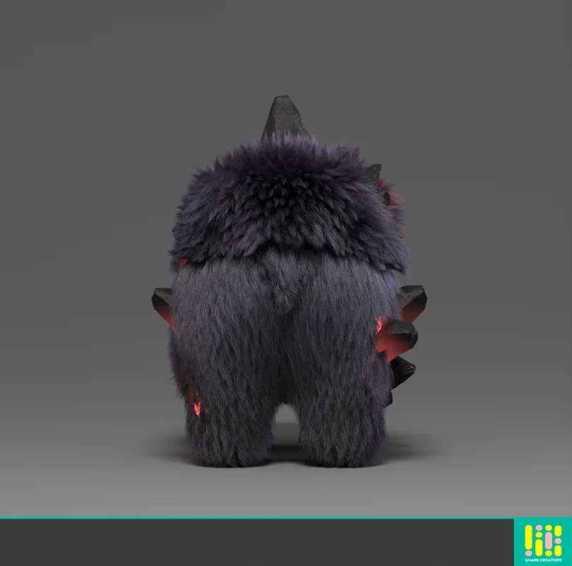 Call Of Dragons "Direbear" - Maya, XGen, Arnold 3D Grooming Artist, LookDev 3D render breakdown 5