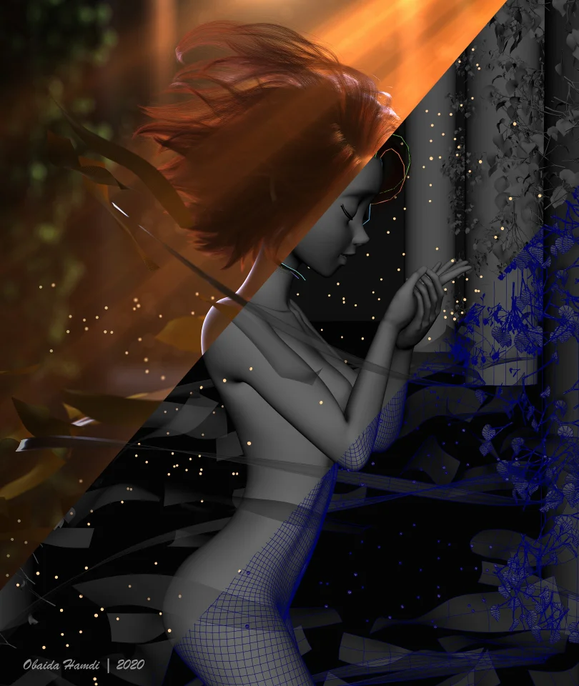 Forgiveness - Maya, XGen, Arnold, Zbrush 3D Character Artist, Art Director 3D render breakdown 2