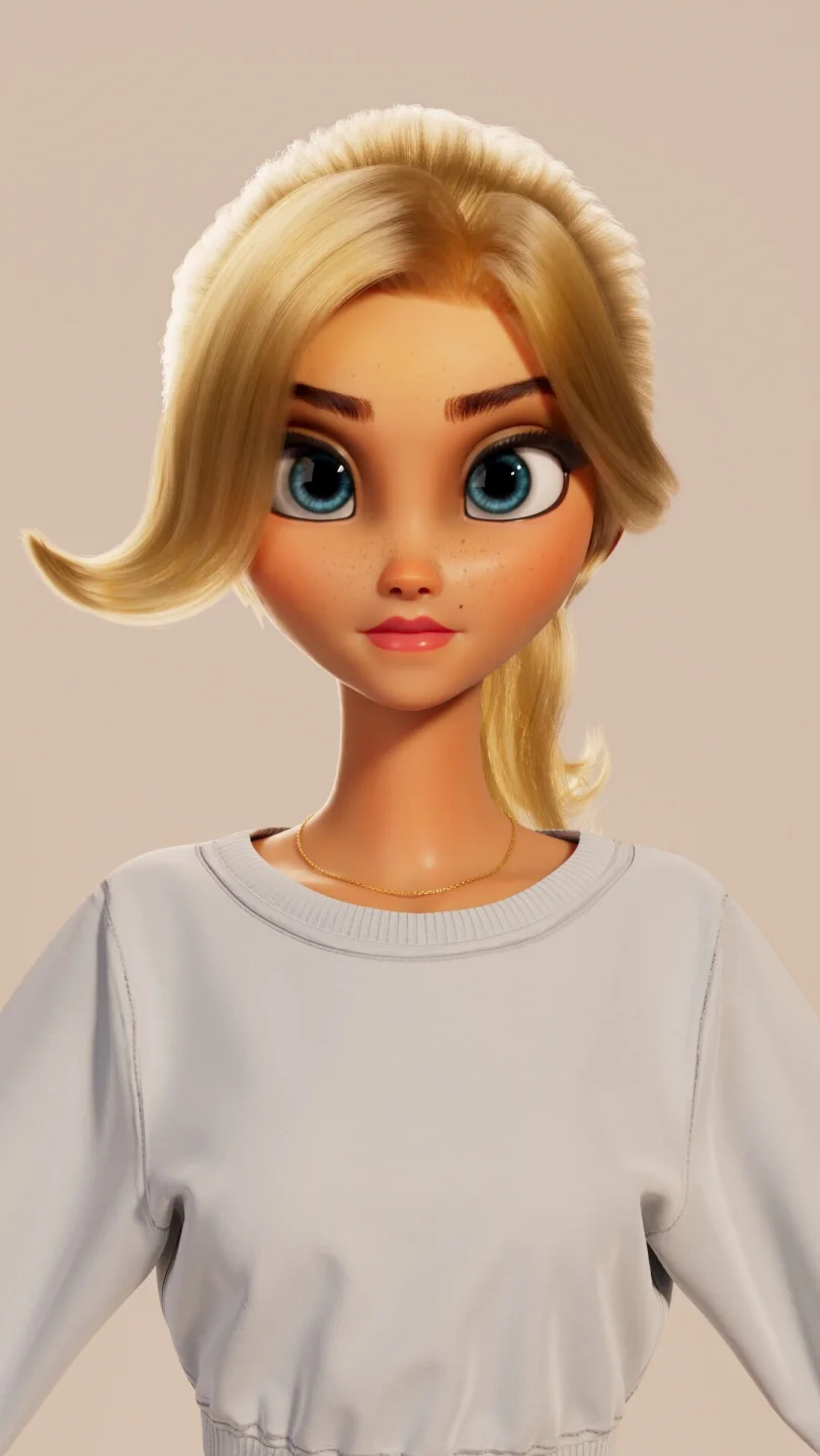LINY Character Breakdown - Maya, Zbrush, Arnold, XGen 3D character Artist, Art Director 3D render breakdown 1