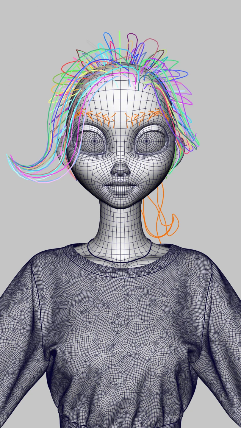 LINY Character Breakdown - Maya, Zbrush, Arnold, XGen 3D character Artist, Art Director 3D render breakdown 2