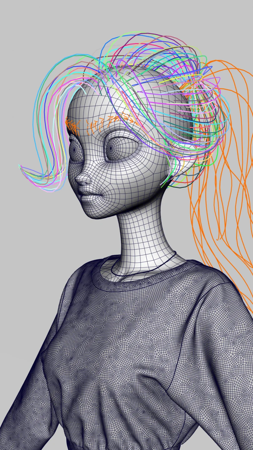 LINY Character Breakdown - Maya, Zbrush, Arnold, XGen 3D character Artist, Art Director 3D render breakdown 4