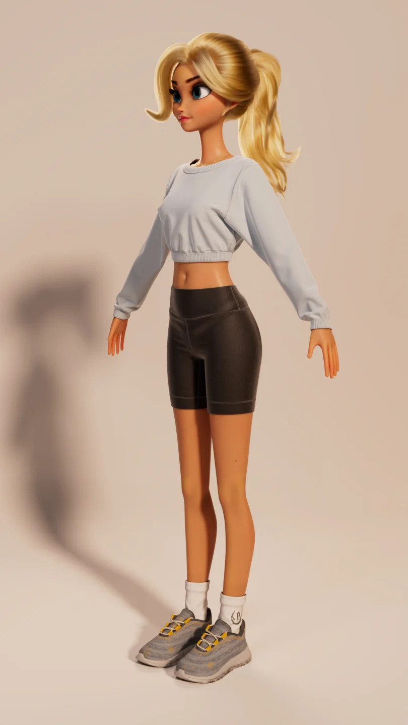 LINY Character Breakdown - Maya, Zbrush, Arnold, XGen 3D character Artist, Art Director 3D render breakdown 6
