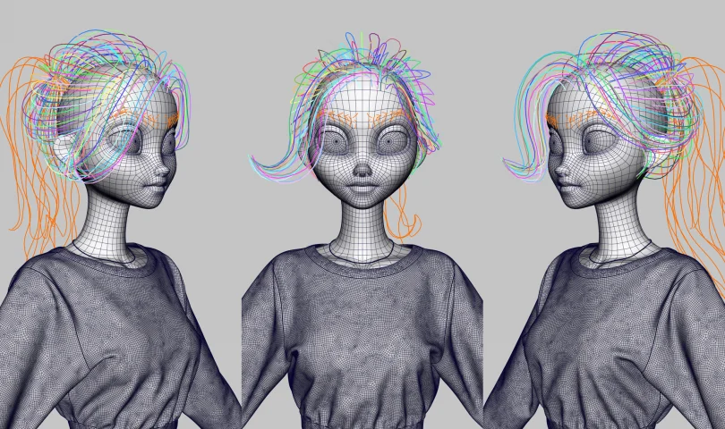 LINY Character Breakdown - Maya, Zbrush, Arnold, XGen 3D character Artist, Art Director 3D render breakdown 8