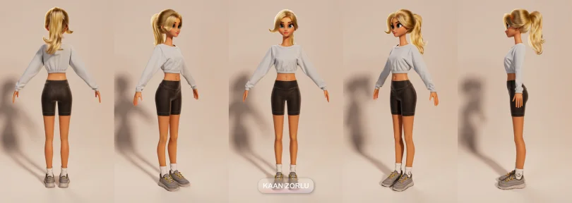 LINY Character Breakdown - Maya, Zbrush, Arnold, XGen 3D character Artist, Art Director 3D render breakdown 9