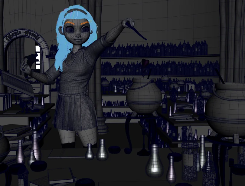Love Potion - Maya, Zbrush, Photoshop, XGen, Arnold, Marvelous Designer 3D Character Artist, Art Director 3D render breakdown 3