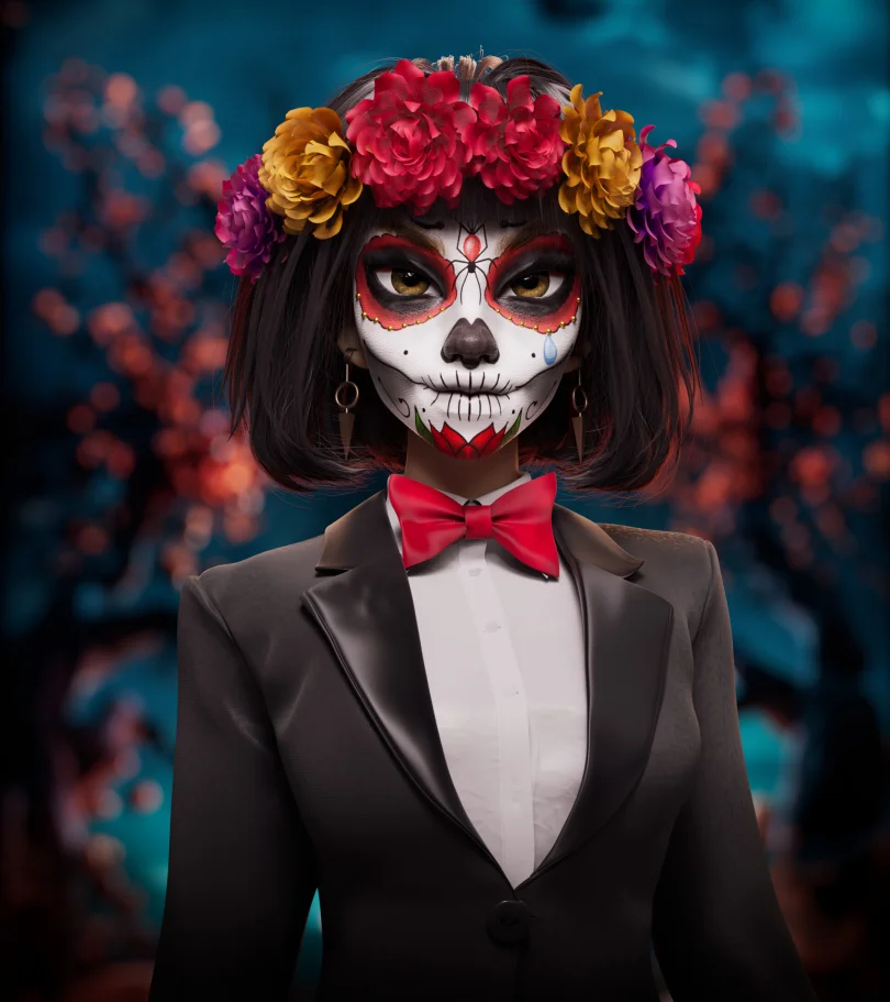 Luminatrix Halloween - Maya, Substance 3D Painter, Zbrush, XGen, Arnold 3D Character Artist, Art Director, LookDev 3D render breakdown 1