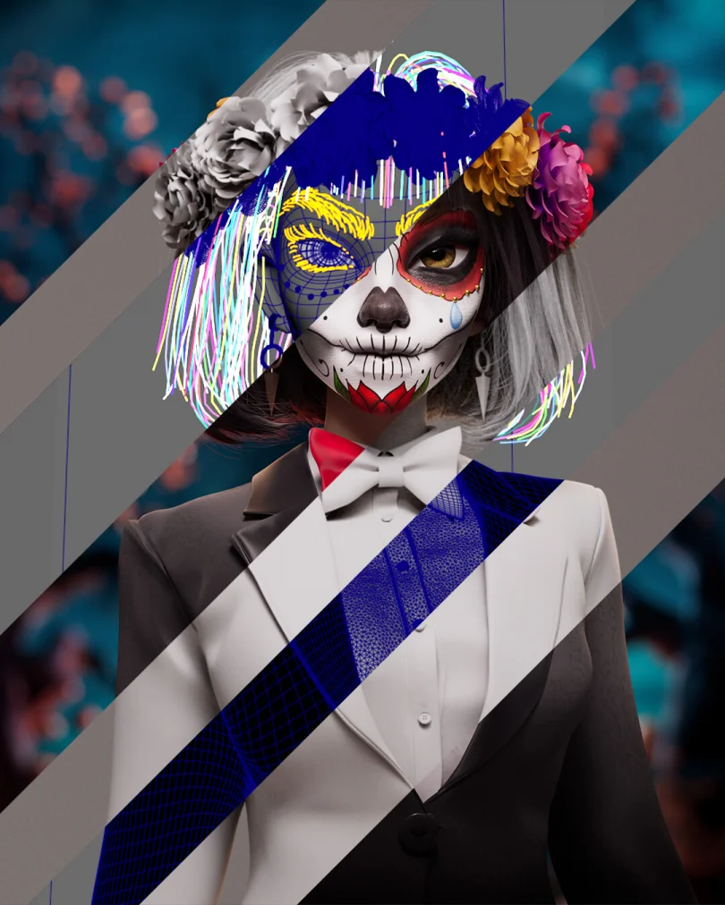 Luminatrix Halloween - Maya, Substance 3D Painter, Zbrush, XGen, Arnold 3D Character Artist, Art Director, LookDev 3D render breakdown 5