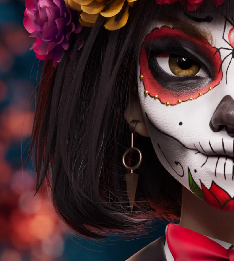 Luminatrix Halloween - Maya, Substance 3D Painter, Zbrush, XGen, Arnold 3D Character Artist, Art Director, LookDev 3D render breakdown 9