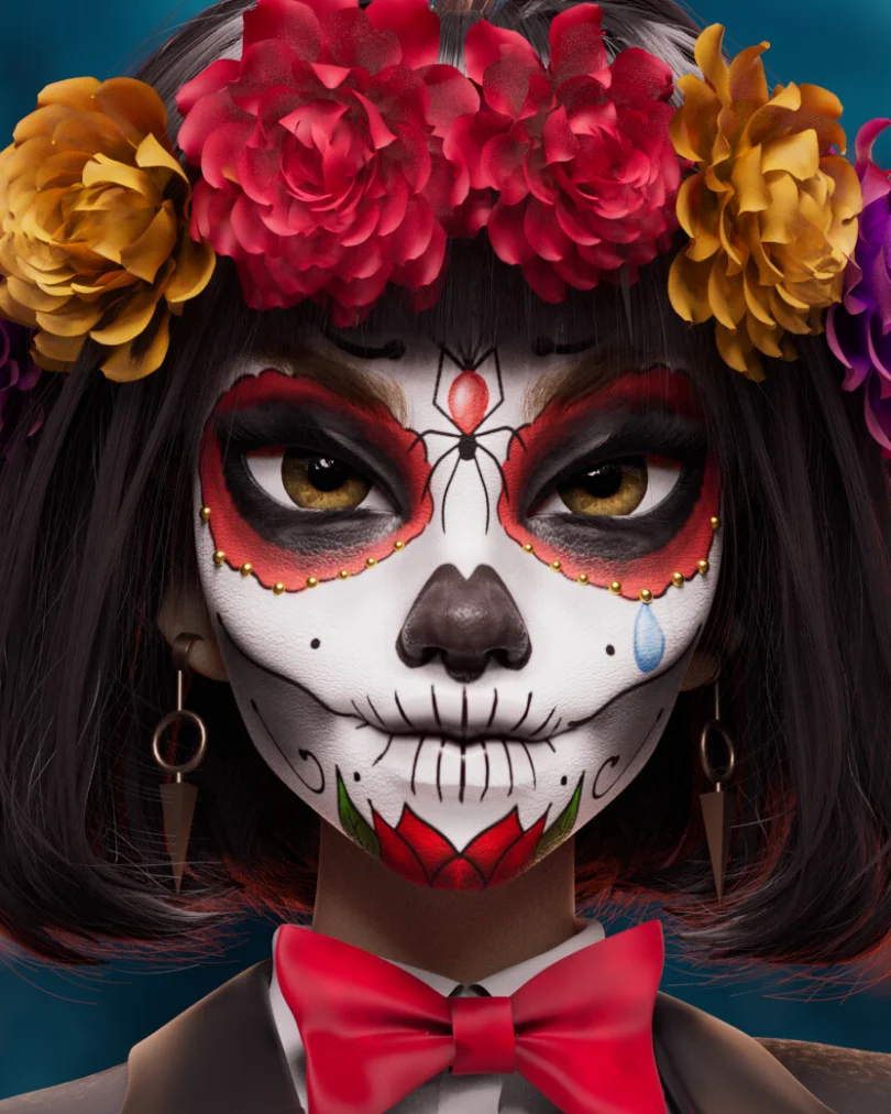 Luminatrix Halloween - Maya, Substance 3D Painter, Zbrush, XGen, Arnold 3D Character Artist, Art Director, LookDev 3D render breakdown 10