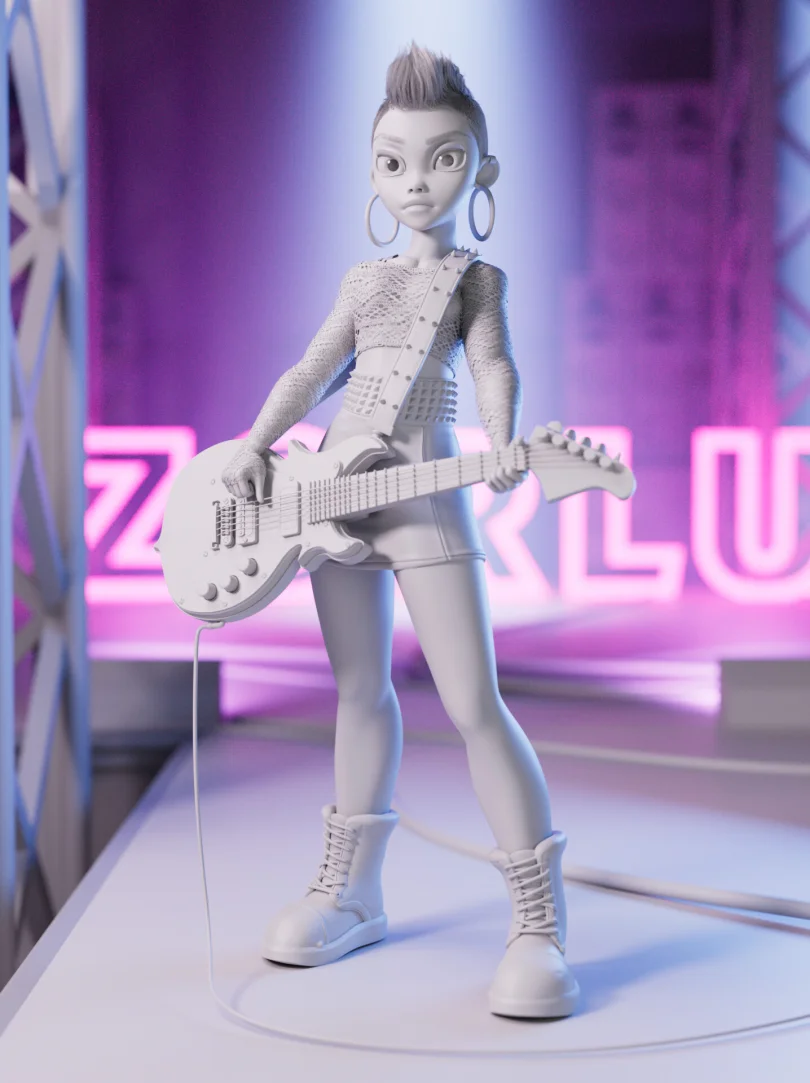 Melina - Maya, XGen, Arnold, Substance 3D Painter, ZBrush, Photoshop 3D Character Artist, Art Director, LookDev Artist, Grooming Artist 3D render breakdown 2