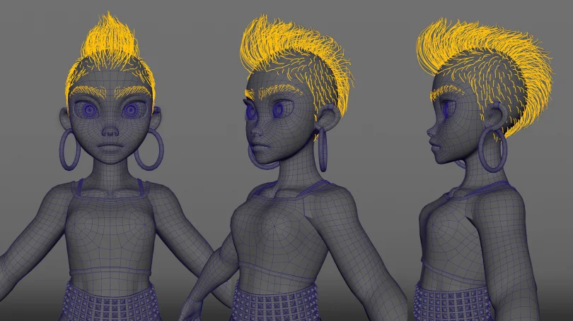 Melina - Maya, XGen, Arnold, Substance 3D Painter, ZBrush, Photoshop 3D Character Artist, Art Director, LookDev Artist, Grooming Artist 3D render breakdown 11