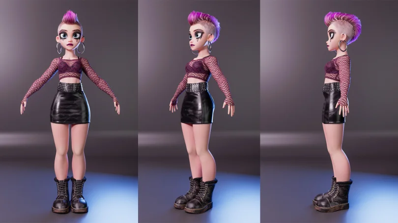 Melina - Maya, XGen, Arnold, Substance 3D Painter, ZBrush, Photoshop 3D Character Artist, Art Director, LookDev Artist, Grooming Artist 3D render breakdown 9