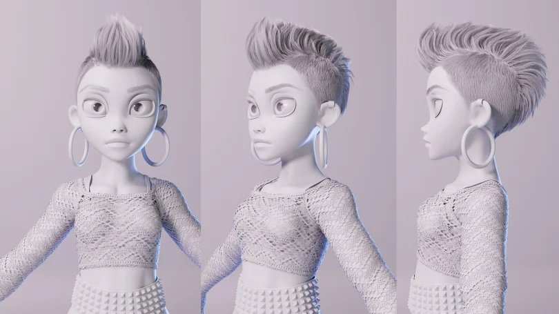Melina - Maya, XGen, Arnold, Substance 3D Painter, ZBrush, Photoshop 3D Character Artist, Art Director, LookDev Artist, Grooming Artist 3D render breakdown 10
