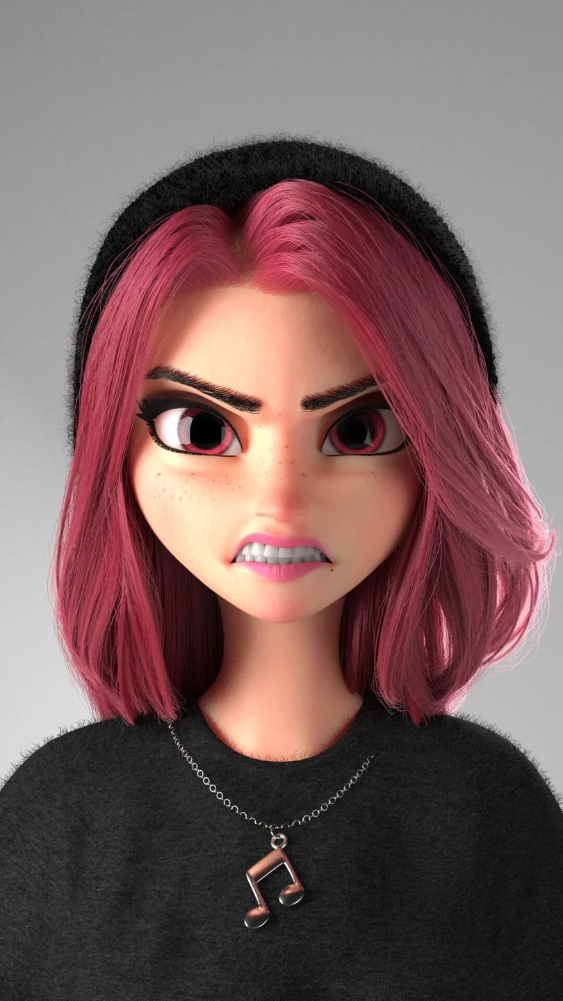 Melody - Maya, Redshift, Zbrush 3D Character Artist 3D render breakdown 6