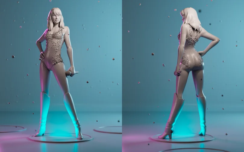 Taylor Swift - Autodesk Maya, Substance Painter, Zbrush 3D Character Artist, Sculpting, Modeling, Rendering 3D render breakdown 12