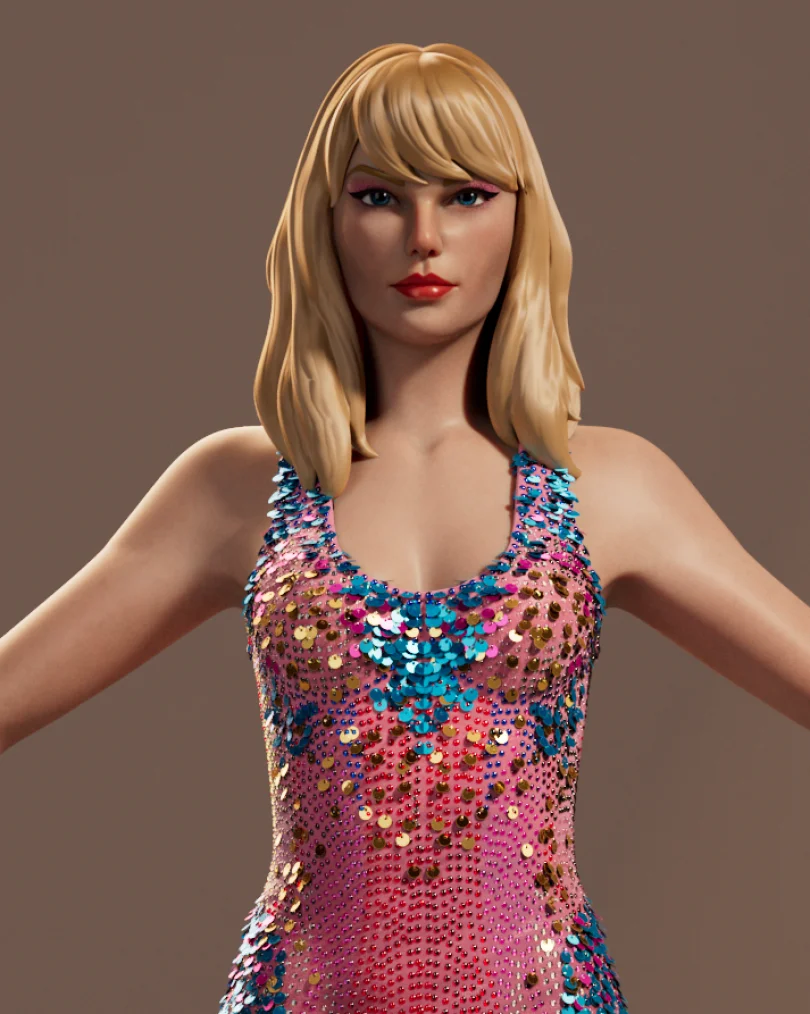Taylor Swift - Autodesk Maya, Substance Painter, Zbrush 3D Character Artist, Sculpting, Modeling, Rendering 3D render breakdown 6