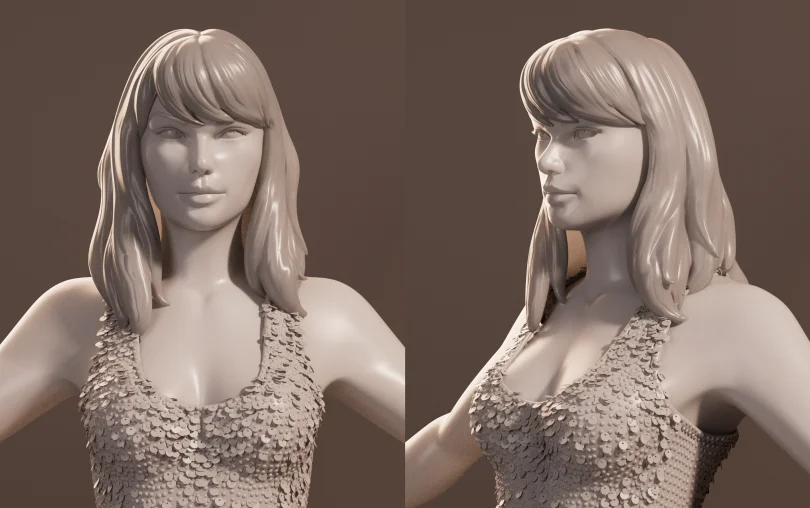 Taylor Swift - Autodesk Maya, Substance Painter, Zbrush 3D Character Artist, Sculpting, Modeling, Rendering 3D render breakdown 7