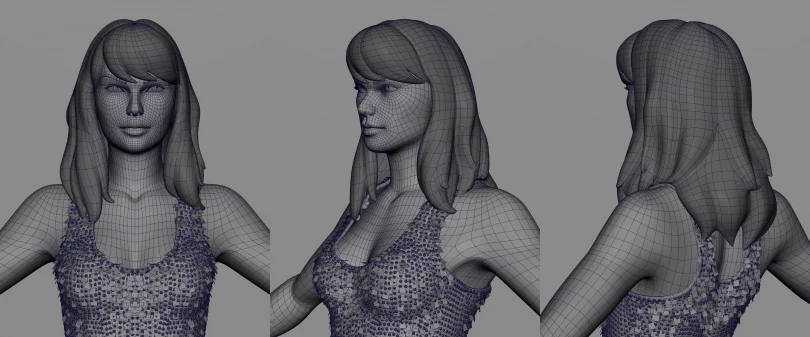 Taylor Swift - Autodesk Maya, Substance Painter, Zbrush 3D Character Artist, Sculpting, Modeling, Rendering 3D render breakdown 8