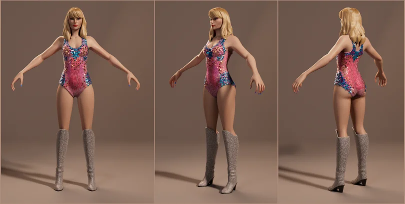 Taylor Swift - Autodesk Maya, Substance Painter, Zbrush 3D Character Artist, Sculpting, Modeling, Rendering 3D render breakdown 9